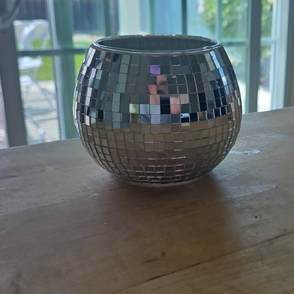 Silver Mosaic Candle Holder
